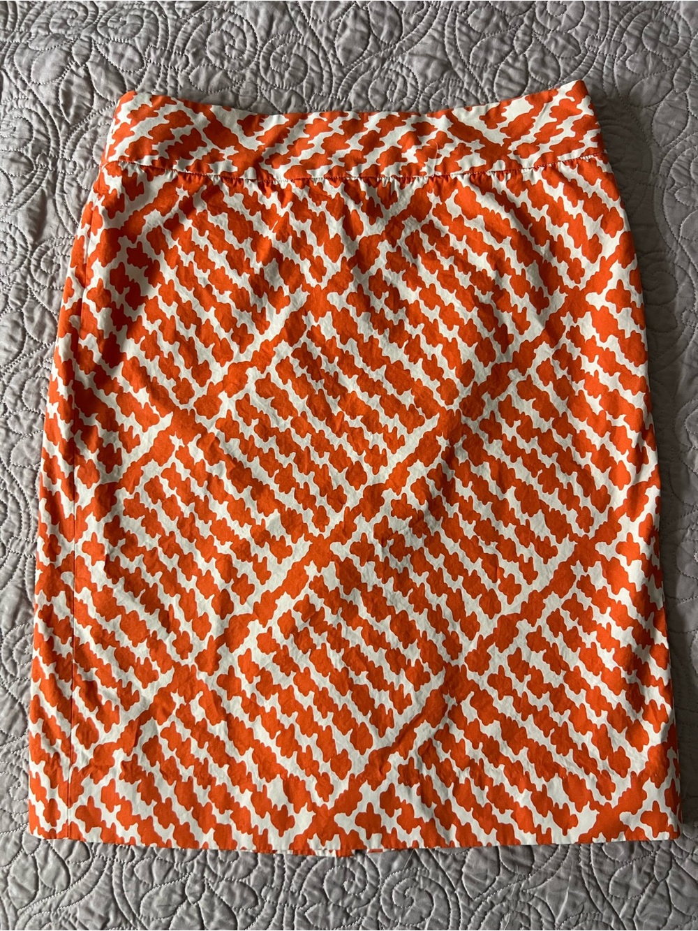 J. Crew Orange and Cream Women’s Pencil Skirt